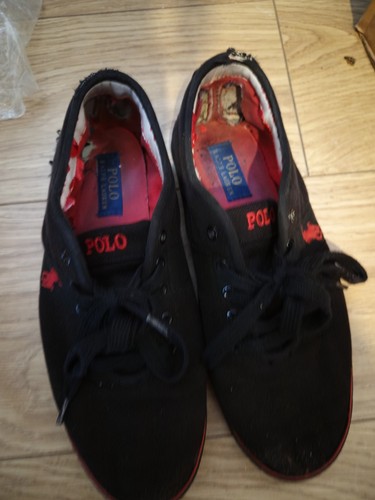 Well worn black canvas polo - worn,