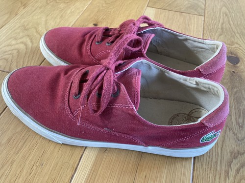 Red lacoste trainers deck - red, trainers/deck