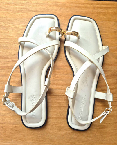 Primark cream strappy flat - cream,