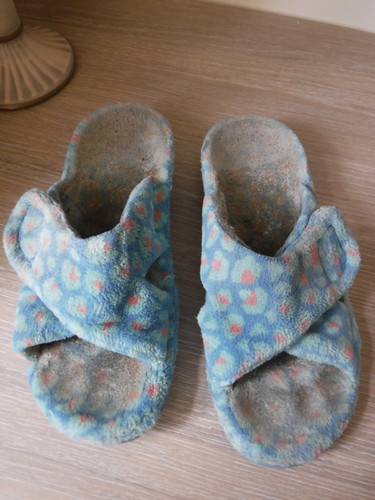Ladies well worn slippers - ladies,