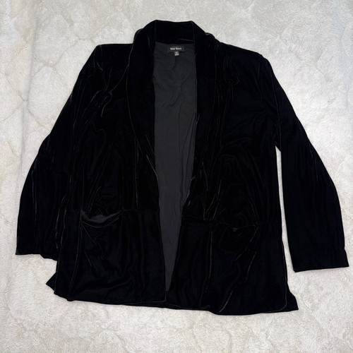 Black velvet blazer women - blazer, m