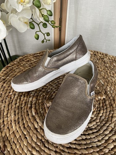 Vans metallic leather slip - , ons