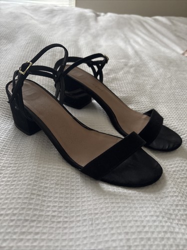 Black suede strappy sandals - suede,