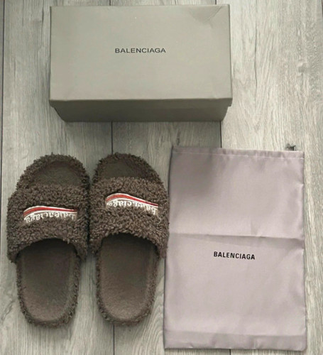 Balenciaga grey slides - -, size